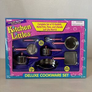 TYCO Kitchen Littles Deluxe Cookware Set Metal Pots And Pans New Vintage 1995‎